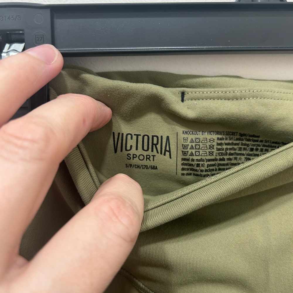Victoria's Secret Leggings Size Small Green Sport Knockout With Mesh 27”‎ Inseam - Picture 4 of 7